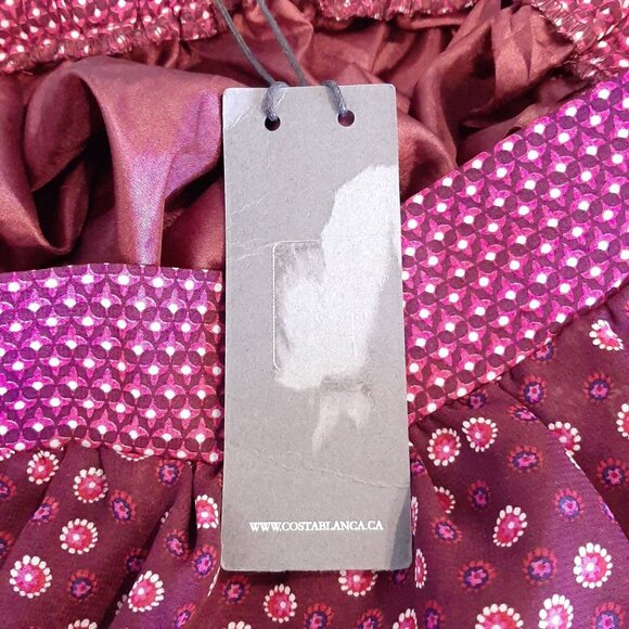 COSTA BLANCA Chiffon A-Line Mini Skirt Floral Tie Waist Purple Spring - Picture 11 of 13